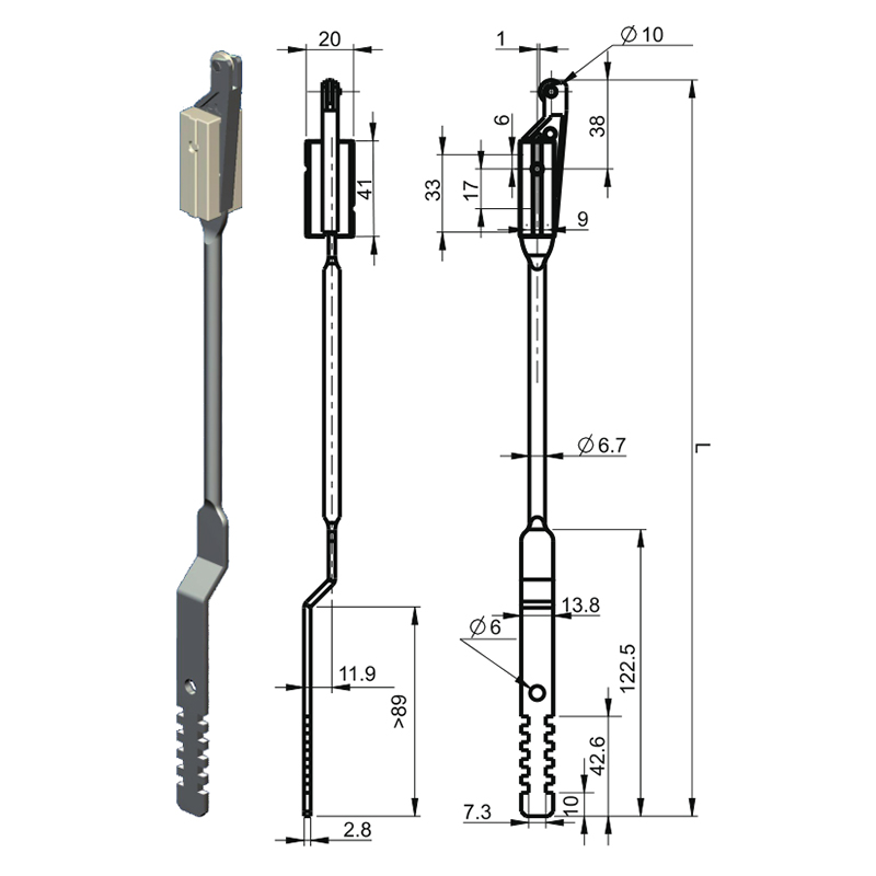 LG002-1 Slat Nascadh Accessories Lock Tionscail