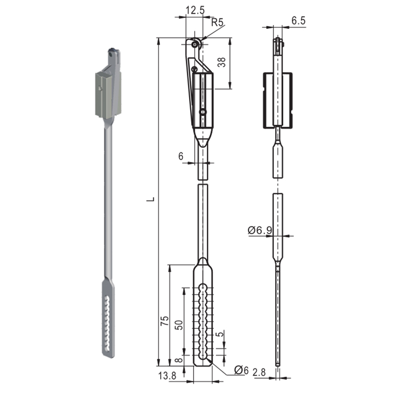 LG002-2 Slat Nascadh Accessories Lock Tionscail